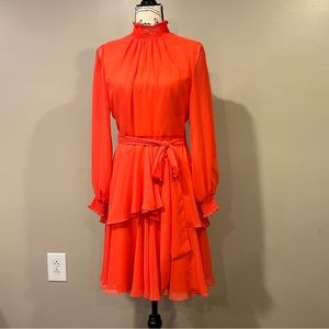 Alex Marie Mock Neck Rosalia Mock Neck Long Slit Sleeve Dress